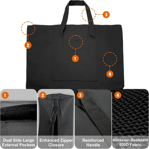 Miniatura 2 de Cupohus Bolsa de arte impermeable de 20 x 26 pulgadas para obras de arte de 18 x 24 pulgadas con bolsillos exteriores y asa, bolsa de almacenamiento