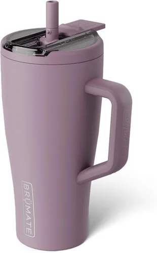Miniatura 101 de BrüMate Era Flip - Vaso de 30 onzas con tapa con pajilla cubierta 100 % a prueba de fugas, popote higiénico cubierto, botella de agua de acero