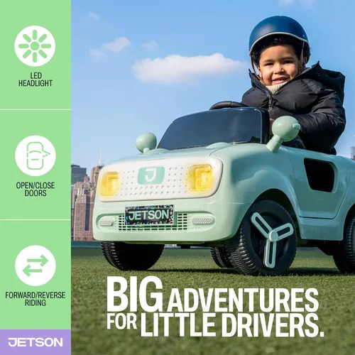 Miniatura 5 de Jetson Mako Niños Coche Eléctrico con Asistencia de Motor por Empuje, 3 Modos: Empuje, Conducción o Control Remoto, Velocidad Máxima de 3 mph