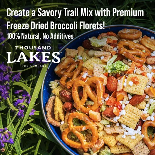 Miniatura 4 de Thousand Lakes Frutas y verduras liofilizadas – Floretas de brócoli paquete de 2 1.2 onzas (2.4 onzas en total) 100% floretes, sin tallos Sin