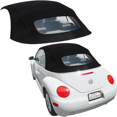 Sierra Auto Tops Convertible Top Reemplazo para Volkswagen Beetle 2003-2010, apertura manual, lona Stayfast, negro