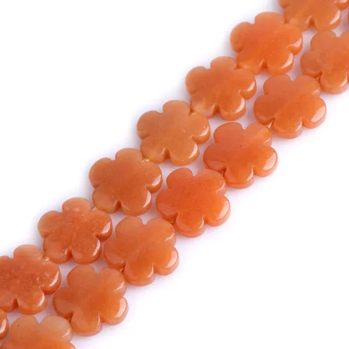 Miniatura 24 de GEM-Inside - 26 cuentas semipreciosas de 0.594 pulgadas (0.591 in) con diseño de flores de plantas naturales de África Bood Jasper para hacer joyas