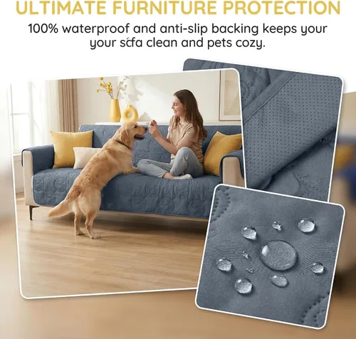 Miniatura 6 de Kritter Planet Funda antideslizante para sofá para mascotas, funda impermeable para cama de perro, lavable y protector de muebles para perros y gatos