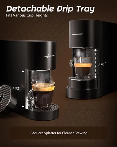 Miniatura 12 de Máquina de café expreso, compatible con cápsulas originales Nespresso, de un solo toque con zona de preparación iluminada, bomba de 20 bares, tanque