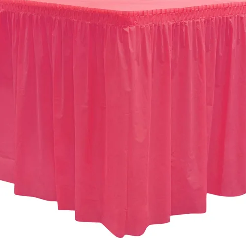 Miniatura 7 de Party Essentials Falda de mesa de plástico desechable resistente, 1 unidad, 29 pulgadas de ancho x 14 pies (168 pulgadas) de largo, amarillo