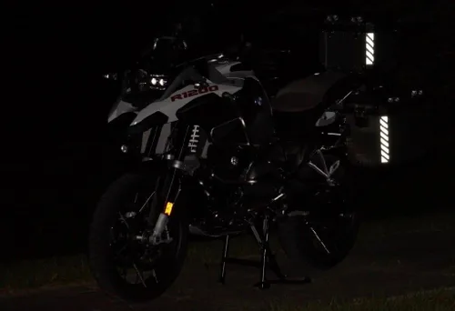 Miniatura 8 de gs000251 - Calcomanías reflectantes para motocicleta BMW GS Adventure Touratech alforjas y maletín superior, color negro reflectante