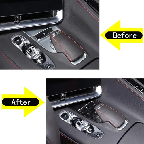 Miniatura 2 de Sekhyna Cubierta de panel de palanca de cambios ABS 1 unidad compatible con Corvette C8 Stingray 2020-2023 consola central antideslizante cubierta