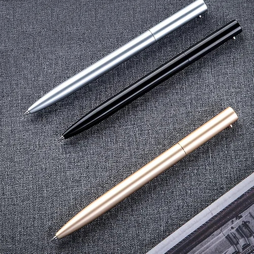 Miniatura 6 de DUNBONG Bolígrafo de gel de metal retráctil, bolígrafo de punta media de 0.020 in, tinta de gel negra (negro)