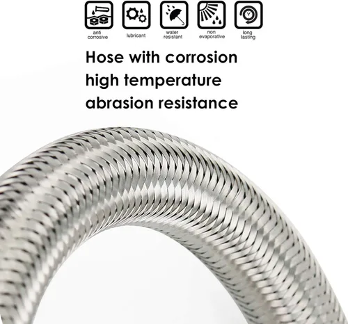 Miniatura 3 de Uniflasy Adaptador de manguera de propano de 1 libra a 20 libras, tanque de propano trenzado de acero inoxidable duradero que conecta la manguera