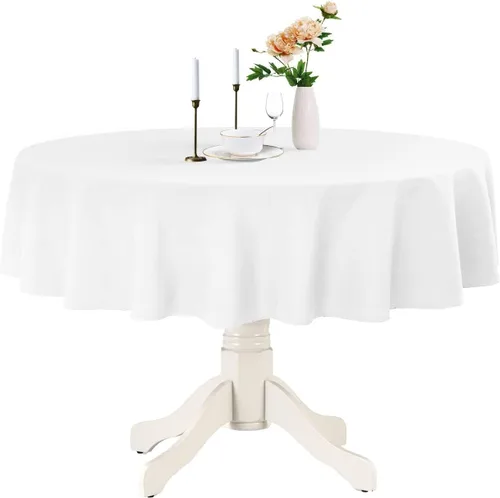 Miniatura 29 de Romanstile Mantel redondo impermeable, resistente a las manchas y sin arrugas, para cocina, comedor, fiesta, boda