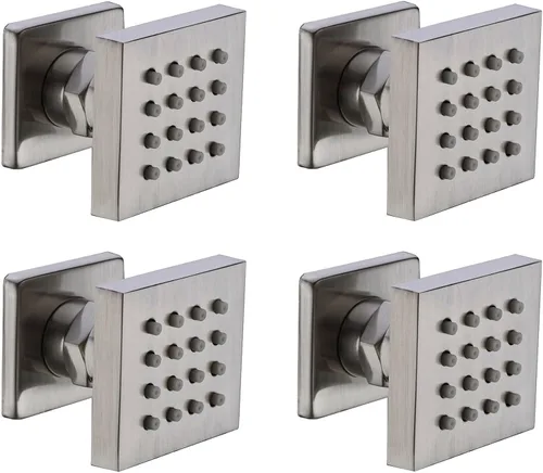 Miniatura 8 de Chorro de ducha de latón macizo con chorro de ducha ajustable para masaje lateral de spa, juego de ducha montado en la pared, acabado cuadrado