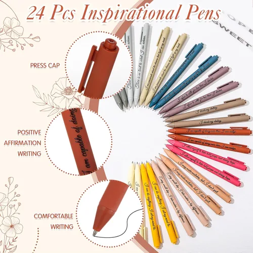 Miniatura 3 de Mooliwe Conjunto de Regalo de Afirmación Positiva de 24 Juegos/48 Piezas, Cuadernos de Gratitud con Bolígrafos, Bolsas Pequeñas, Blocs de Notas