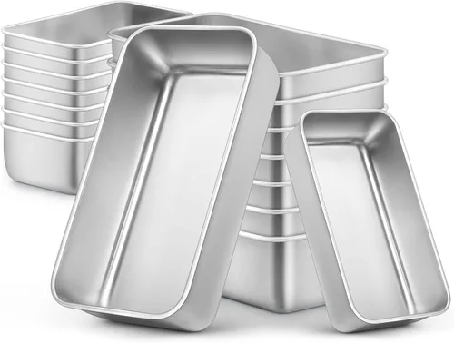 Miniatura 21 de LIANYU Paquete de 4 moldes para pan para hornear pan, molde para pan de 9 x 5 pulgadas, molde para pan de acero inoxidable para pastel de carne