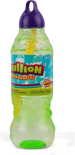 Miniatura 2 de Gazillion Bubbles, solución original de burbujas de 1 litro, crea burbujas con fórmula premium y varita de burbujas 7 en 1, no tóxica y segura Verde
