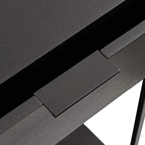 Miniatura 9 de Kate and Laurel Malone - Mesa consola moderna de madera con estante de madera; 36 x 13 x 31; negro; mesa de entrada de madera de transición
