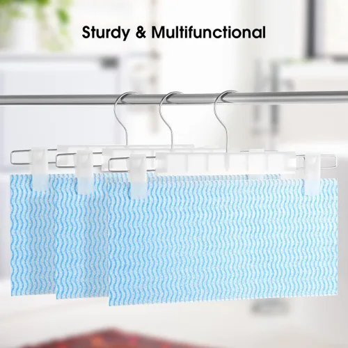 Miniatura 6 de GUANJUNE Perchas para pantalones, soportes ahorradores de espacio para faldas con ganchos giratorios de 360°, perchas ajustables, perchas