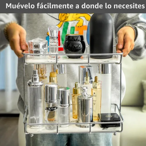 Miniatura 3 de Organizador de Baño para Encimera Organizador de Perfumes Organizador de Maquillaje Estante de Almacenamiento y Exhibición de Cosméticos Bandeja
