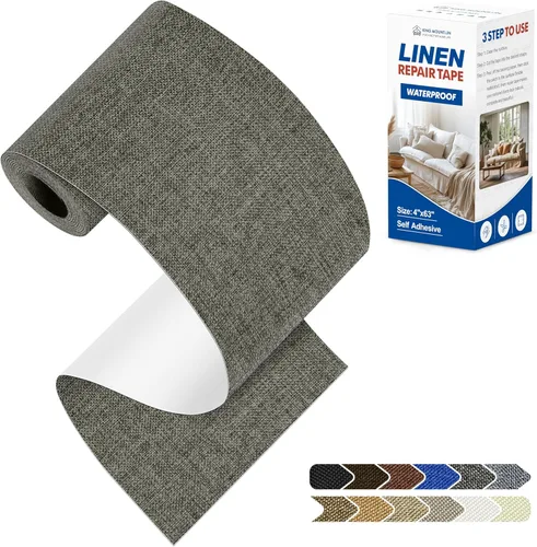 Miniatura 90 de KING MOUNTAIN Parches de reparación de lino fino, tela autoadhesiva, 8 x 11 pulgadas, 2 unidades, multicolor, para sofá de lino (beige)
