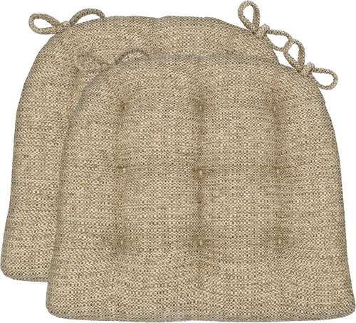 Miniatura 39 de Barnett Home Decor Cojines para silla de comedor Brisbane plateado gris con lazos - Tamaño mediano 16.5 x 18 Almohadilla para silla - Relleno
