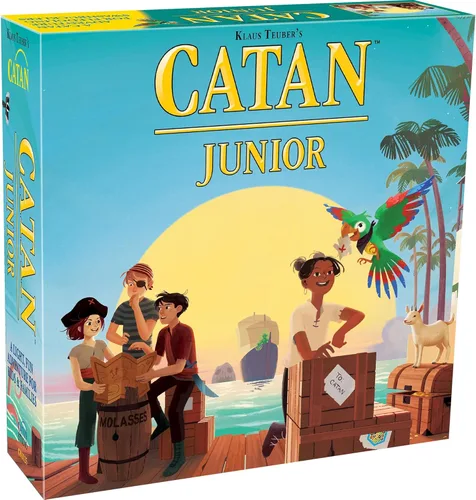 CATAN Juego de Mesa Junior - ¡Aventura de Espadachines para Jóvenes Piratas! Juego de estrategia, divertido juego familiar para niños y adultos, a