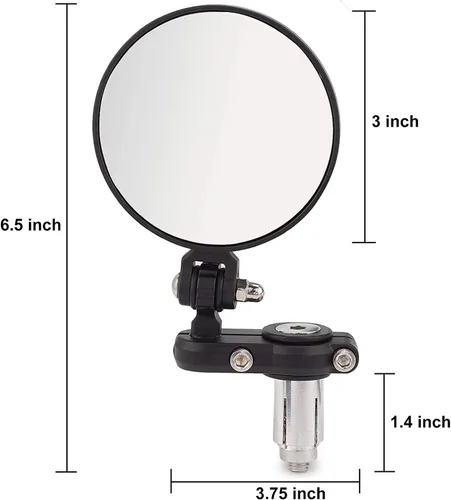 Miniatura 4 de 001-B Cafe Racer - Espejos plegables para motocicleta, retrovisor, color negro, para manillares de 7/8 pulgadas, compatibles con motos de calle