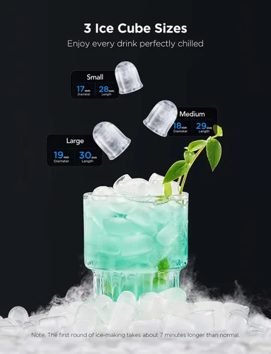 Miniatura 4 de GoveeLife - Máquina inteligente para hacer hielo de encimera, máquina portátil para hacer hielo con control de voz, 9 cubos de hielo en 6 minutos, 3