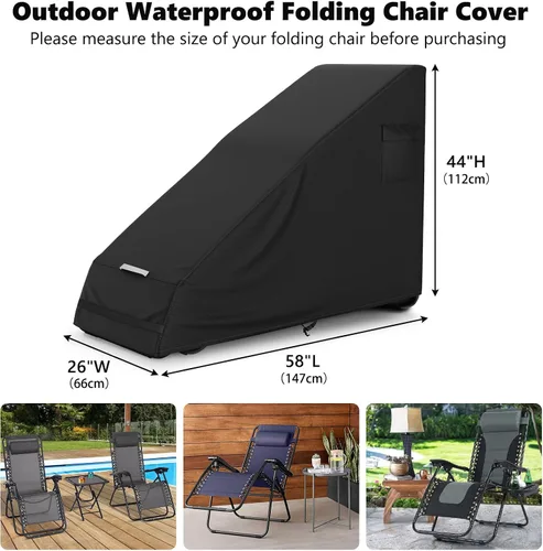 Miniatura 2 de AKEfit 1 funda para silla de gravedad cero, impermeable, plegable, para exteriores, con bolsa de almacenamiento, resistente a los rayos UV y al