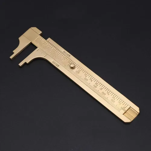 Miniatura 2 de Regla de calibrador deslizante Vernier, calibre deslizante de latón macizo, herramienta de medición de regla de calibre deslizante de mm/pulgada