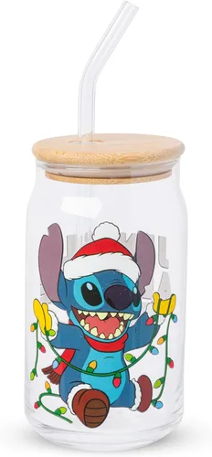 Miniatura 9 de Silver Buffalo Disney Alice in Wonderland Tarro de vidrio con tapa de bambú y pajita de vidrio, 16 onzas