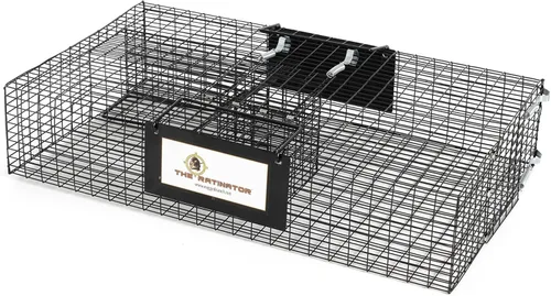 Miniatura 7 de Rugged Ranch Ratinator, trampa multi-captura para ratas, jaula humanitaria para interiores o exteriores, control de roedores para hogares, graneros