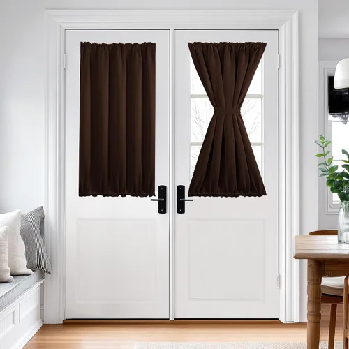 Miniatura 121 de Cortina térmica para puerta con bolsillo para barra, opacas, tratamiento de ventanas con ojales y ojales Deconovo 1 panel