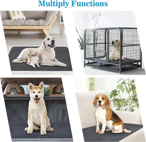 Miniatura 7 de Almohadillas reutilizables para orina para perros, 48 x 48 pulgadas, 60 x 48 pulgadas, grandes, lavables, súper absorbentes, antideslizantes