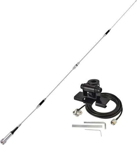 Miniatura 10 de Bingfu Antena de radio móvil de radioaficionado VHF UHF 136-174MHz 400-470MHz Radio aficionado Radio de dos vías Antena de radio con soporte fijo