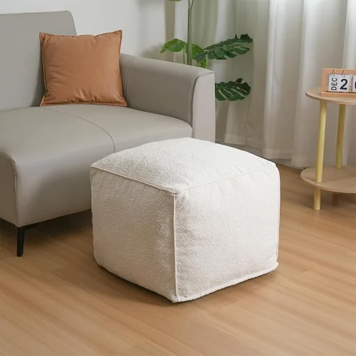Miniatura 4 de Puf otomano relleno de espuma moderno pufs para sala de estar, silla decorativa de 20 x 15 pulgadas, taburete bohemio relajado para sala de estar