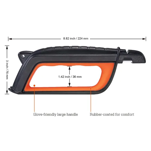 Miniatura 6 de SHARPAL 103N Todo en 1 Afilador de Cuchillo y Herramienta de Jardín Multiusos para Hoja de Cortacésped, Hacha, Machete, Podadora, Tijeras de Seto