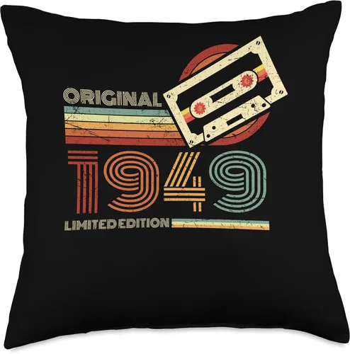 Miniatura 4 de Retro Limited Edition 1949 Cassette Tape 75th Birthday Throw Pillow