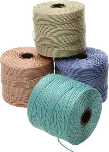Miniatura 60 de The Beadsmith S-Lon Cordón para Cuentas – Cordón de Nylon Torcido de 0.5 mm para Ensartar, Paquete de 4, Mezcla de Neutrales Fríos, TEX210, 77