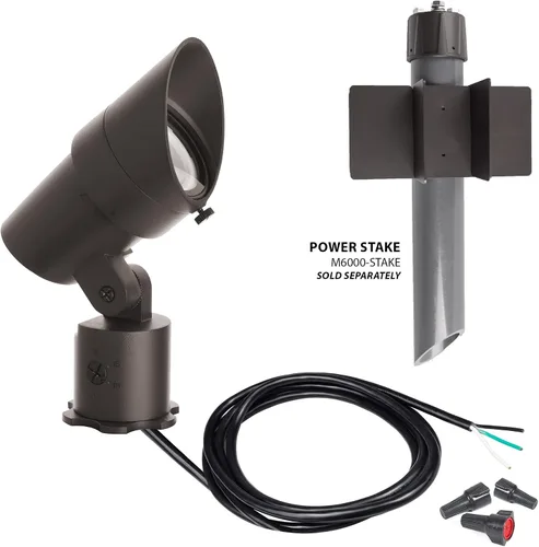 Miniatura 2 de WAC Iluminación de paisaje, LED de voltaje de línea de 120 V, luz de acento de tamaño mediano con ángulo de haz ajustable y control de brillo