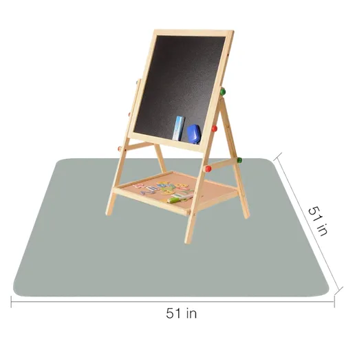 Miniatura 7 de Alfombrilla antideslizante para debajo de la silla alta/Artes y manualidades de CLCROBD, 51" Alfombrilla antideslizante para bebé contra Gris