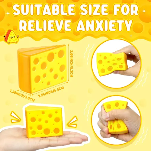 Miniatura 3 de Libima 24 piezas de juguetes de queso para el estrés, a granel, queso falso, recuerdos de fiesta, espuma para apretar, bola elástica para el estrés