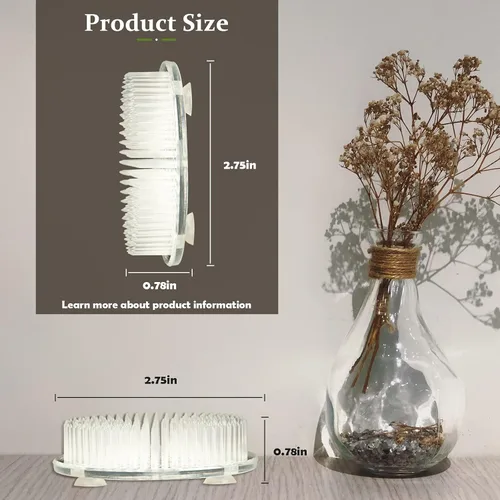 Miniatura 6 de Calsoling 4 piezas de rana de flores transparente, soporte redondo para arreglos florales, rana con 3 ventosas de arte japonés Ikebana