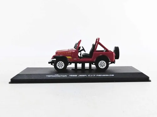 Miniatura 3 de Jeep CJ-7 Renegade 1983 de Sarah Connor - The Terminator (1984), auténtica decoración de películas, detalles cromados, neumáticos de goma reales