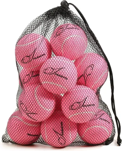 Miniatura 17 de INSUM Bulk Tennis Balls for Beginner – 12 Pack High Elasticity Practice Tennis Balls with Mesh Bag, Suit for Pet Dog Training, Fetching Amarillo-N