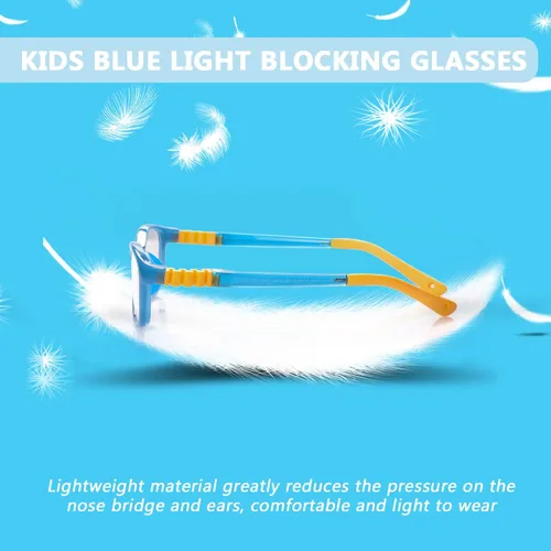 Miniatura 5 de FONHCOO Gafas de bloqueo de luz azul para niños, niños y niñas, marco irrompible, para computadora, juegos, TV