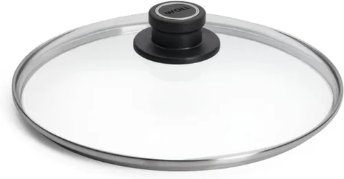 Miniatura 7 de Woll Vidrio templado con borde de acero inoxidable y perilla ventilada tapa redonda, 11 3/4 pulgadas, transparente