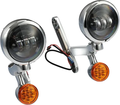 Miniatura 9 de Green-L Luz antiniebla LED para Harley 1997-2013 Touring Street Glide Electra Glide Road King Spotlight 4.5 pulgadas Foglight indicador de lámpara