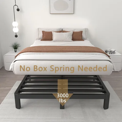 Miniatura 5 de ITIMIDI Marcos de Cama de Tamaño Individual de 10 Pulgadas, Cama con Plataforma con Juntas Metálicas, Marco de Cama Metálico Sin Somier Necesario