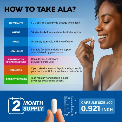 Miniatura 7 de Ácido Alfa Lipóico 600mg - Suplemento de ALA Antioxidante para el Apoyo a los Nervios, Energía y Metabolismo - Fuerza Extra con Benfotiamina, B1