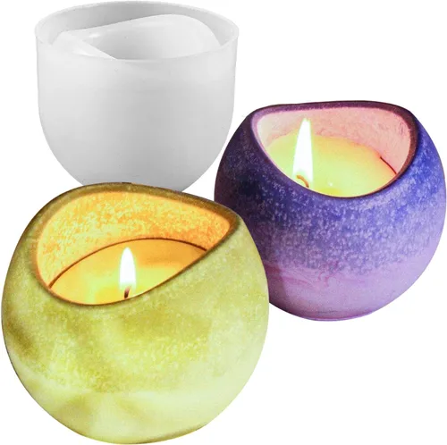 Moldes de silicona curvos para velas, recipientes en forma de huevo, moldes de cemento de resina, moldes de cemento de hormigón, recipientes de vela