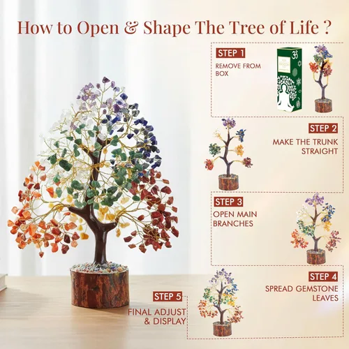 Miniatura 4 de El árbol de cristal original de 7 chakras, regalo de cumpleaños para mujeres, árbol de la vida de cristal curativo para hermana, regalos